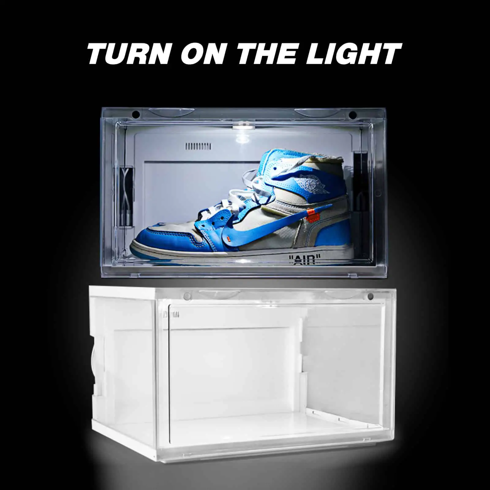 2Pack Sound Control LED Light Shoe Box Sneaker Storage Collection ...