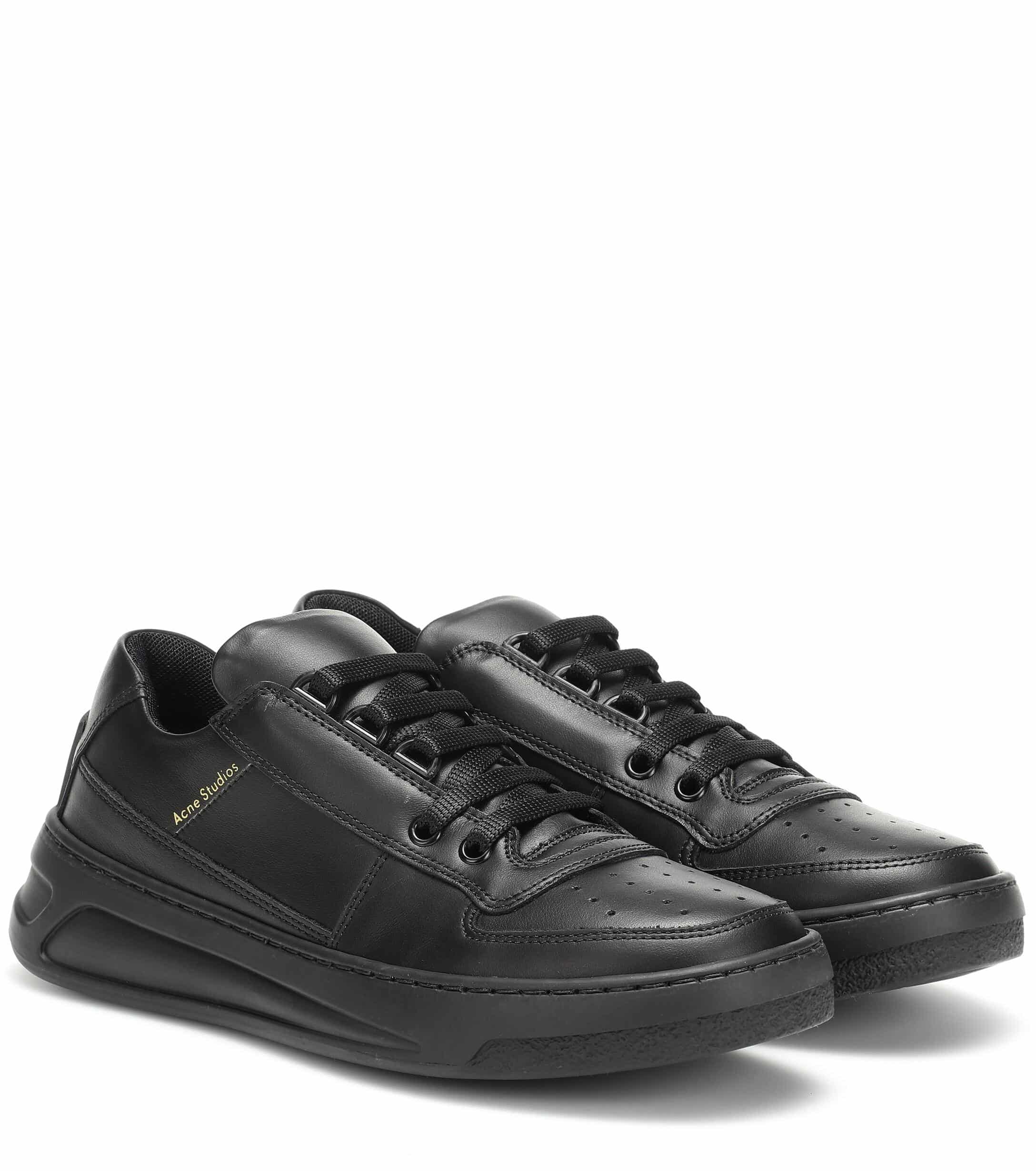 Acne Studios Steffey Leather Sneakers in Black