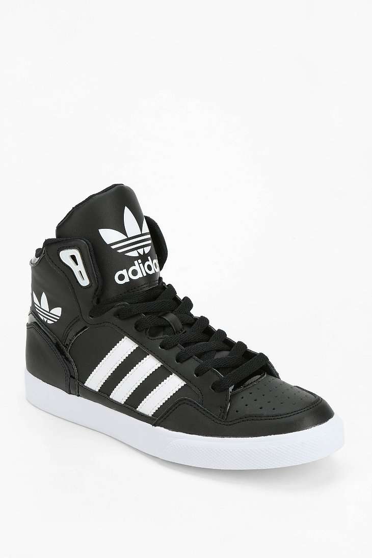 Adidas Originals Extaball Leather Hightop Sneaker in Black ...