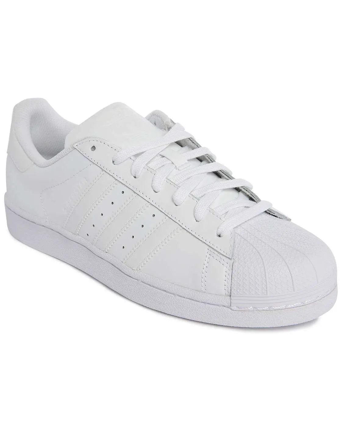 Adidas originals Superstar Classic Mono White Leather Sneakers in White ...