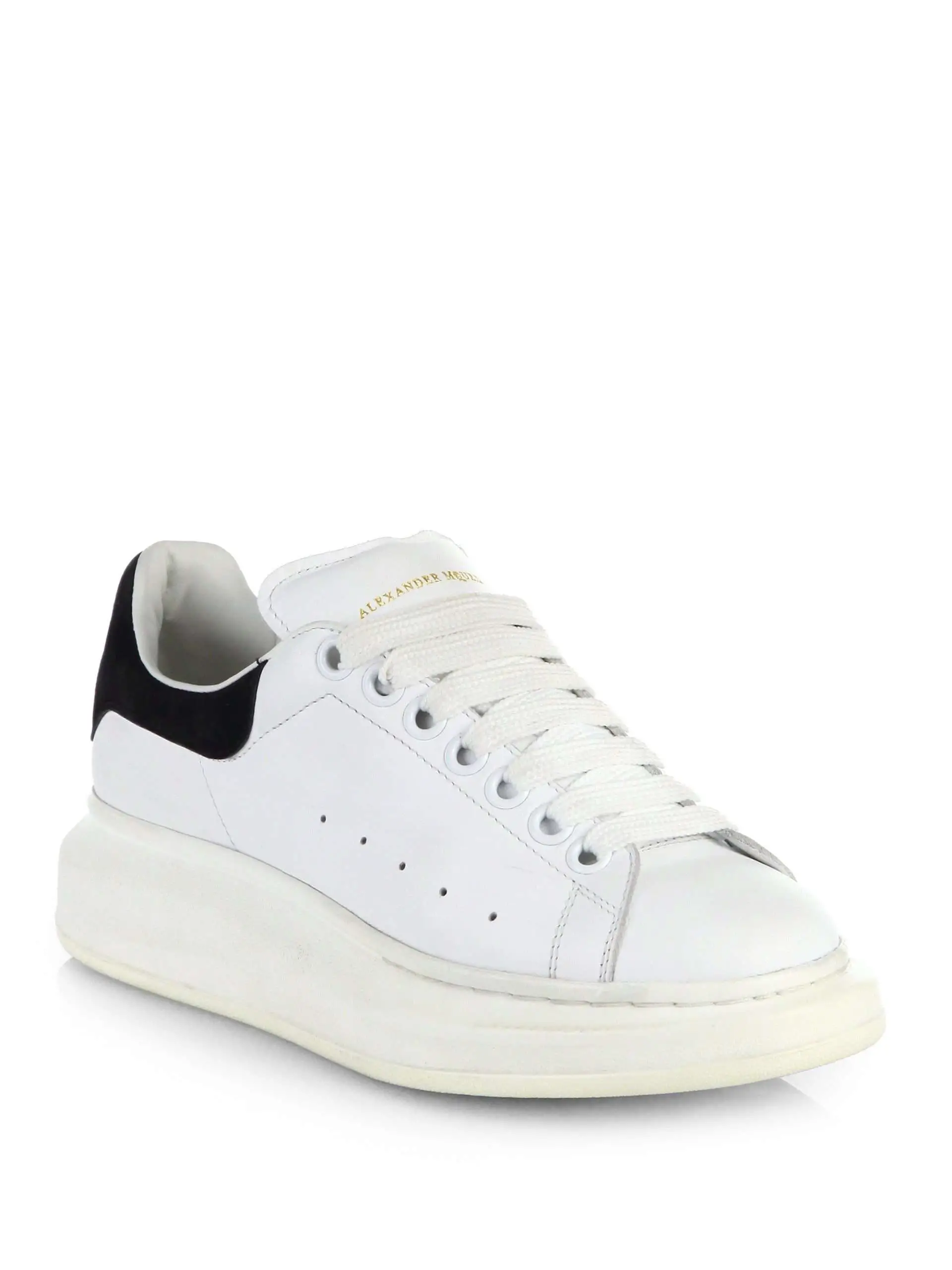 Alexander mcqueen Leather Platform Sneakers in White