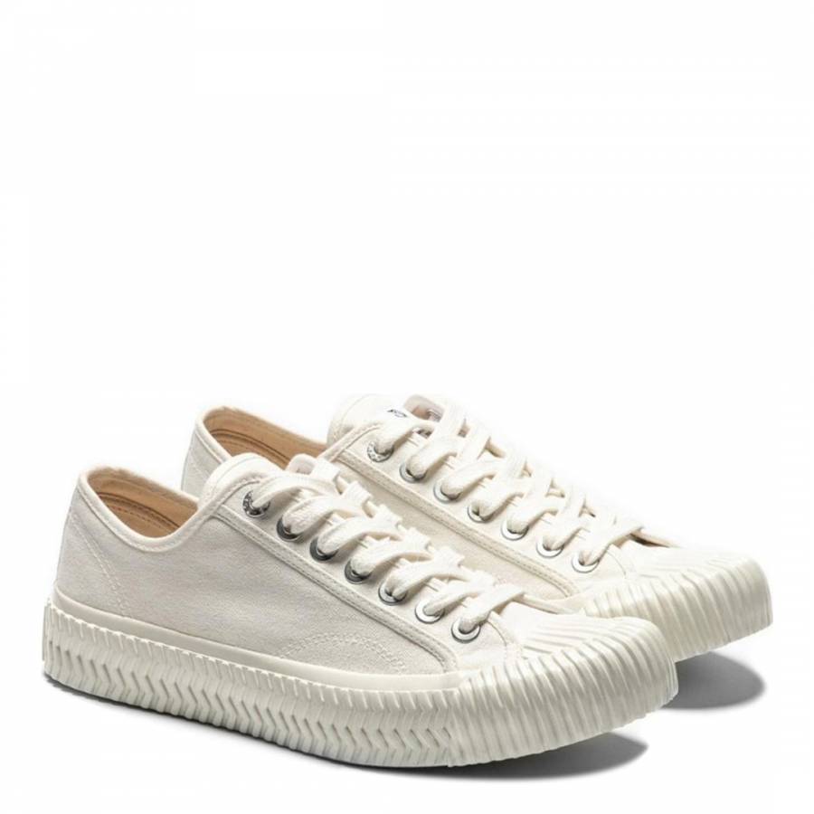 All White Canvas Low Top Sneakers