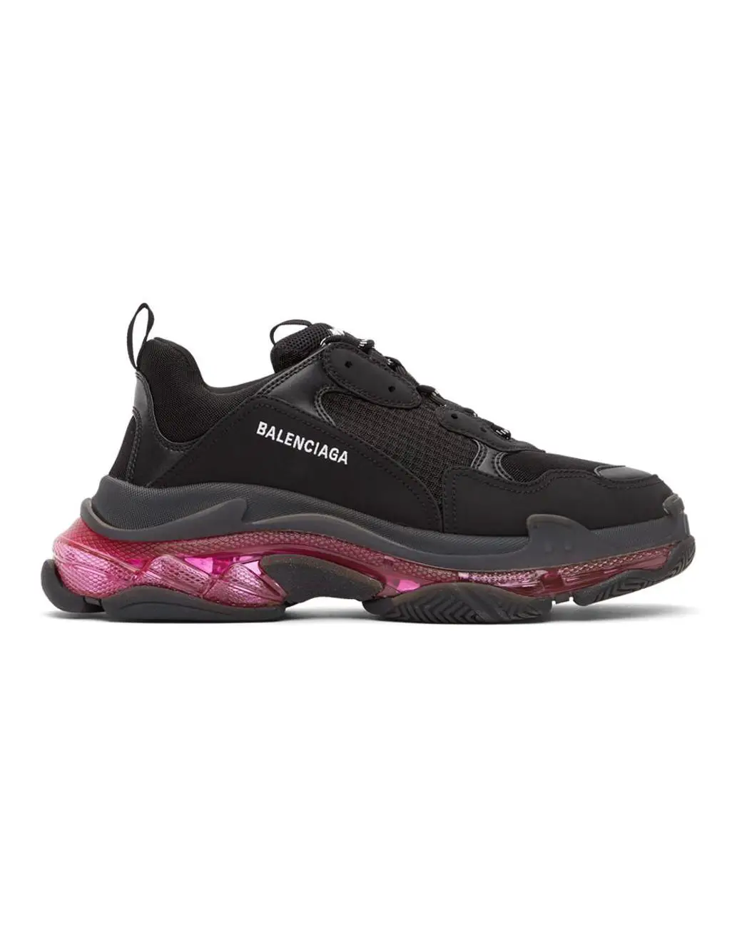 Balenciaga Black And Pink Triple S Sneakers for Men