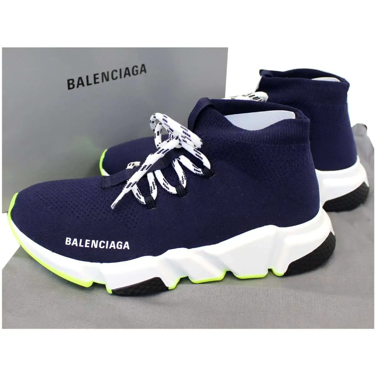 Balenciaga Sneakers Blue Mid Speed Lace