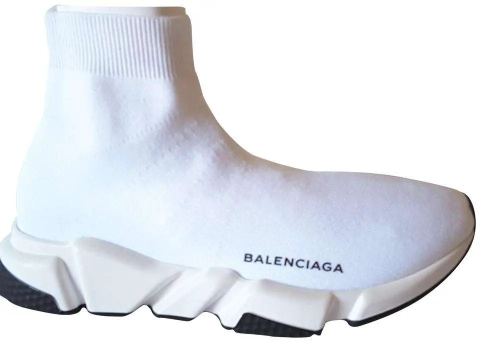 Balenciaga White Women Speed High Top Sock Stretch Knit ...