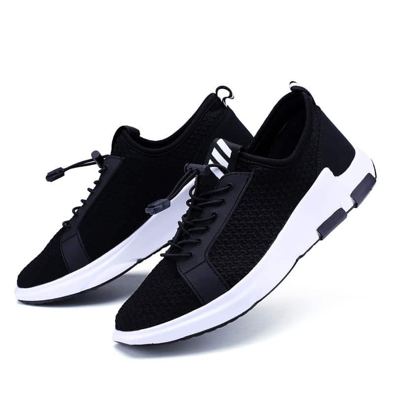 Black And White Rubber Outsole Men Sports Shoes Low Cut Breathable New ...