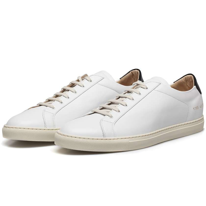 Common projects White / Black Retro Leather Achilles Low Sneakers in ...