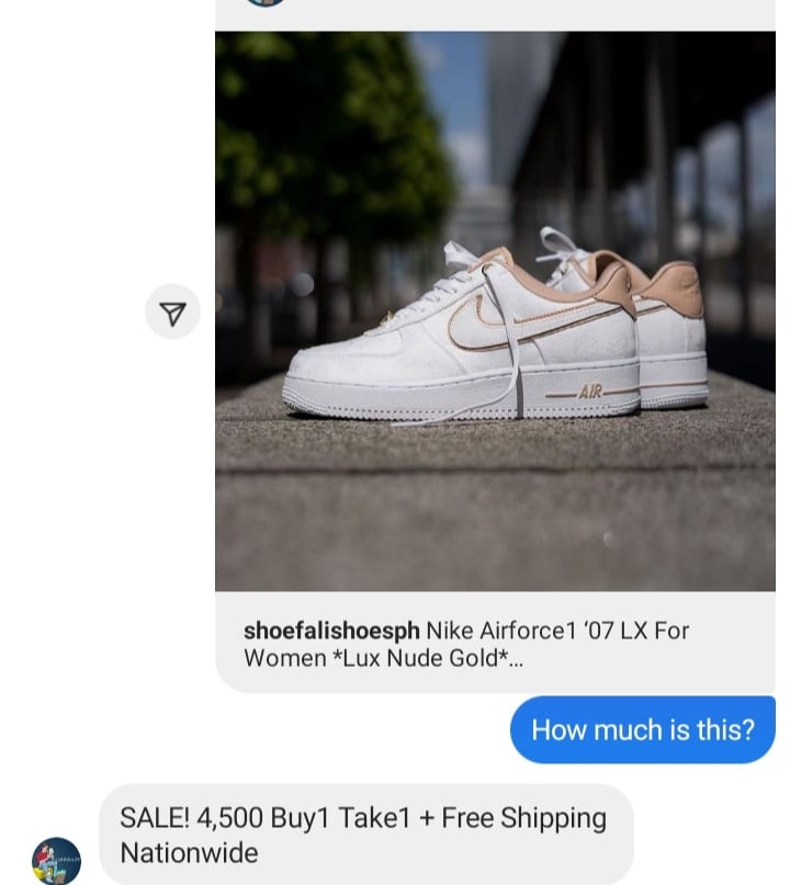 Contacted this one seller from IG, is this legit? That particular shoes ...