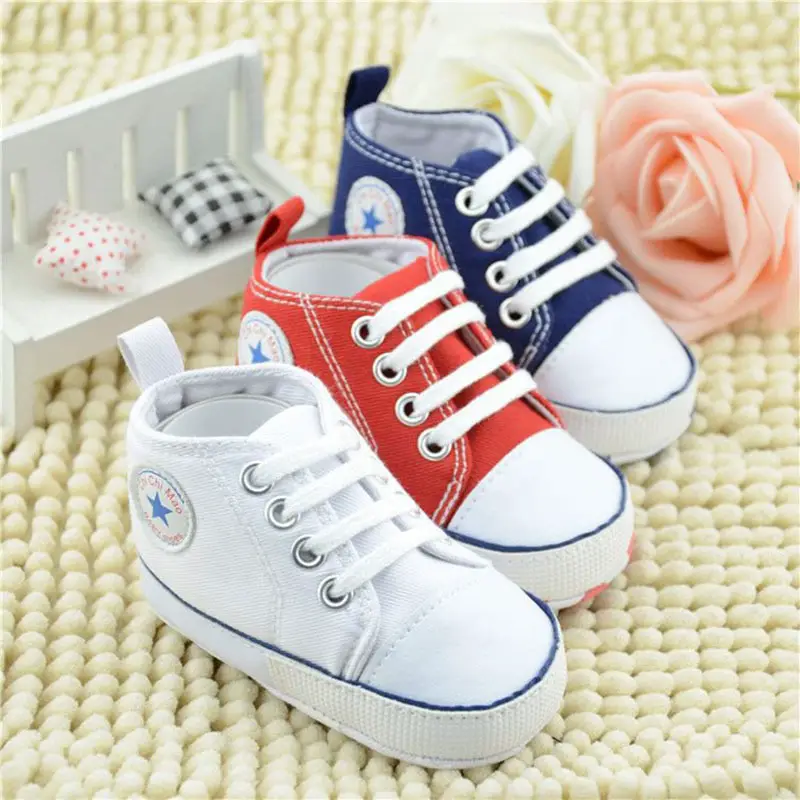 Cute Stars Baby Shoes 0 1 year old baby shoe girls Lace up Shallow ...