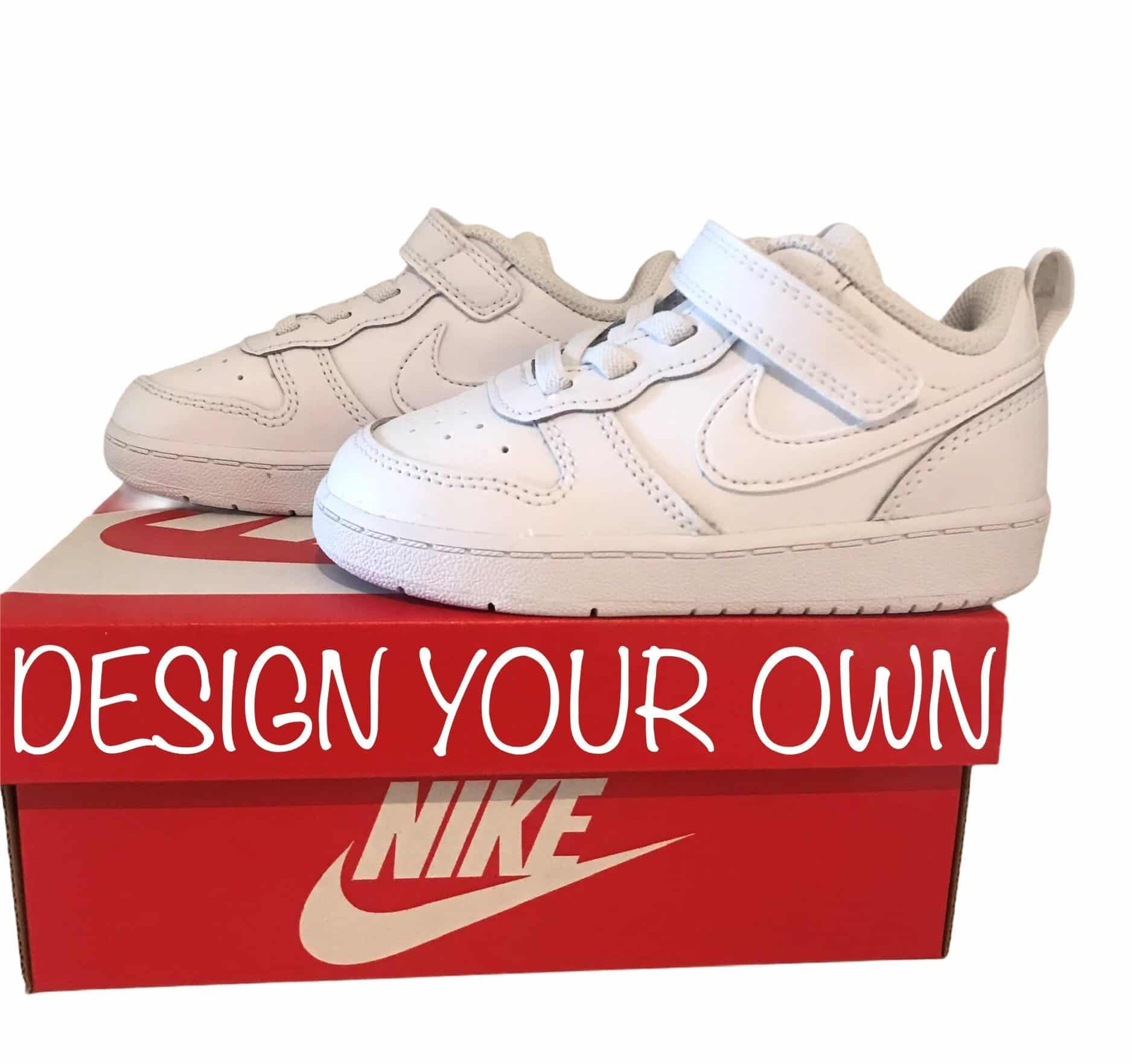 Design Your OWN Custom Nike Kids Sneaker White Trainers