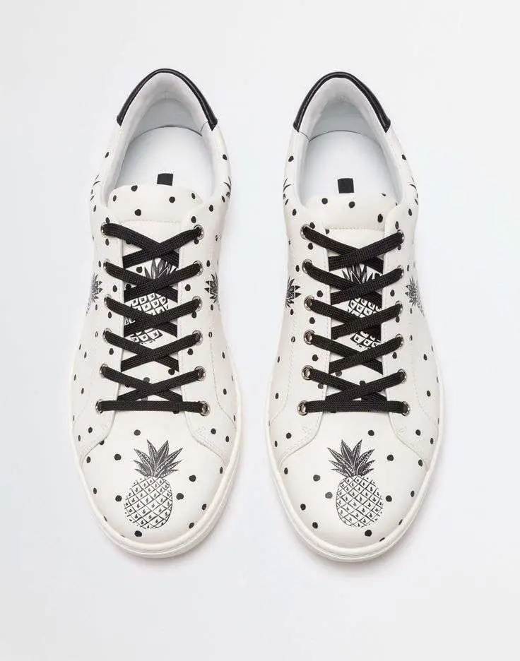 Dolce& Gabbana PRINTED LEATHER LONDON SNEAKERS in pineapple ...