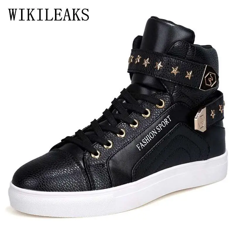 fashion high top sneakers mens shoes casual sapato ...