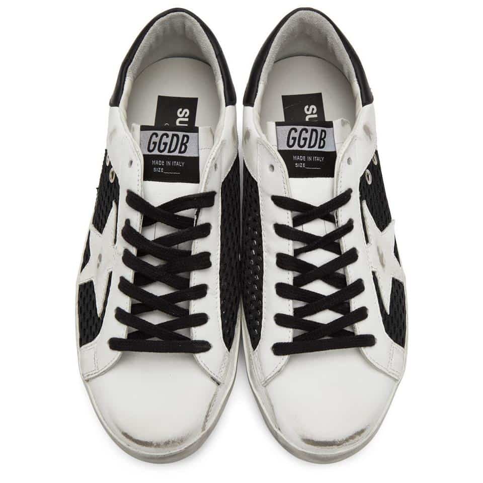 Golden Goose Deluxe Brand Black And White Mesh Superstar Sneakers for ...
