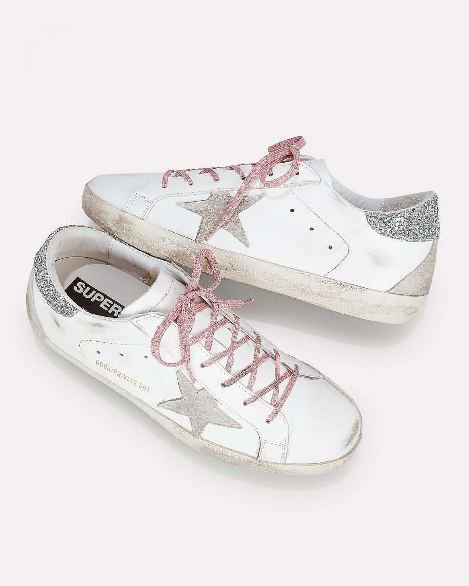 Golden Goose Deluxe Brand Goose Superstar Pink Glitter Laces Low