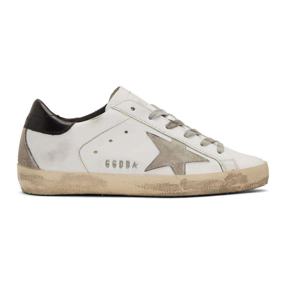 Golden Goose Deluxe Brand White And Black Superstar Sneakers in Black ...