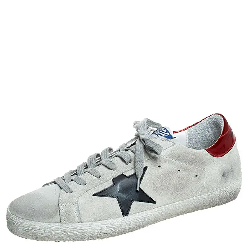 Golden Goose Grey Suede Superstar Lace Up Sneakers Size 41 ...
