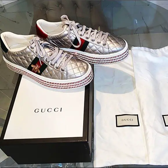 GUCCI Ace Sneaker with Crystals womens. Worn 2X