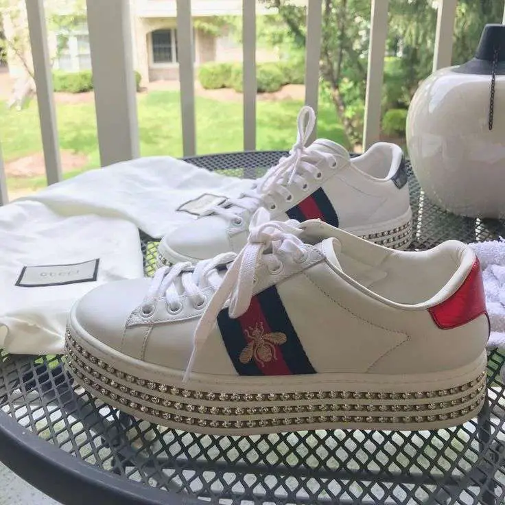 Gucci diamond embellished sneakers. Used.