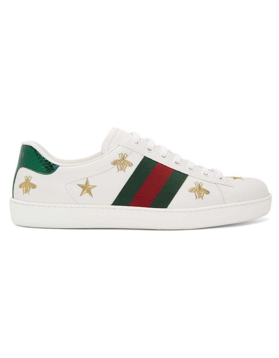 GUCCI White Bee &  Star New Ace Sneakers · VERGLE ...