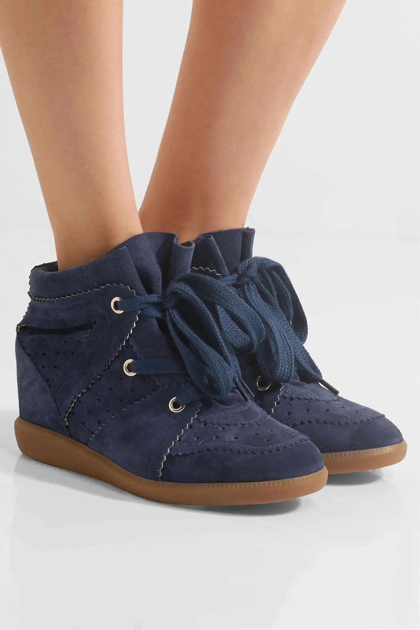 Isabel Marant Étoile Bobby Suede Wedge Sneakers in Blue