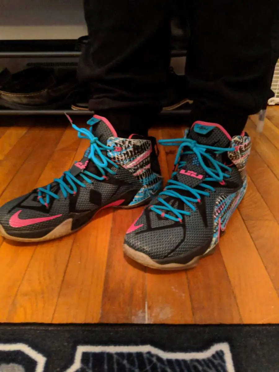 Lebron 13 Blue Lagoon. These were used and abused. I gave them a scrub ...