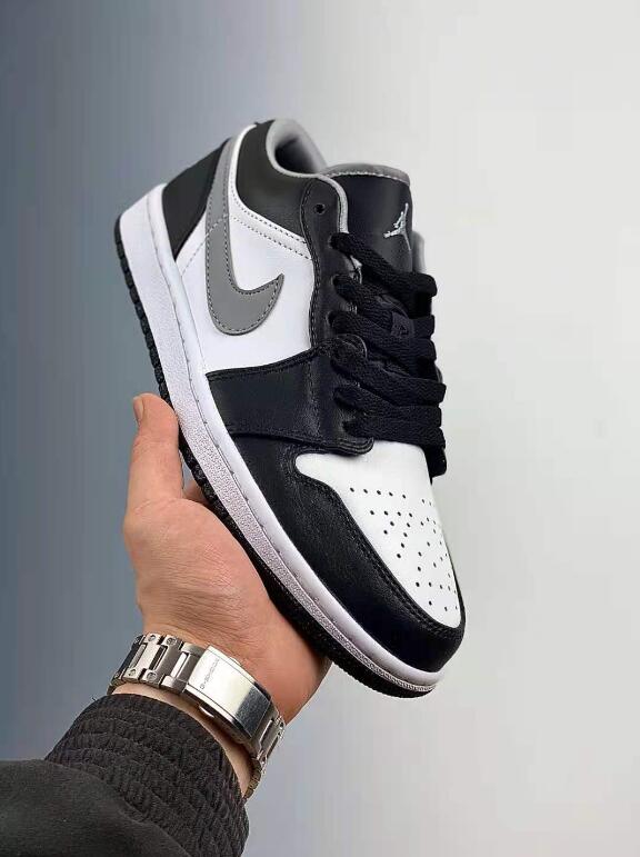 New Sell Air Jordan 1 Low Black Medium Grey White Running Sneakers ...