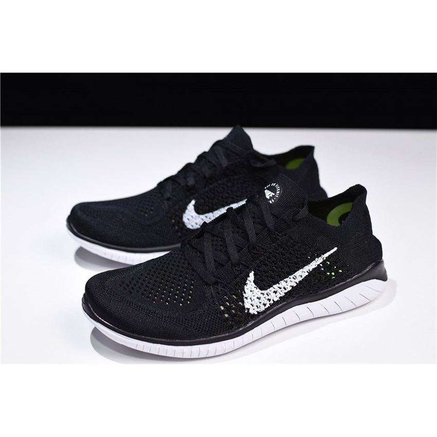 Nike Free Rn Flyknit 2018 Black White Running Shoes 942838 ...