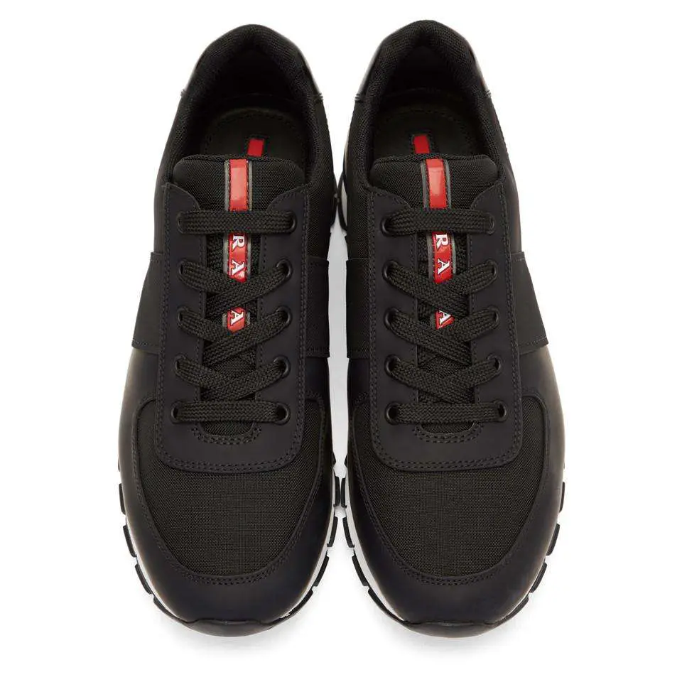 Prada Canvas Black And White Match Rays Sneakers for Men ...