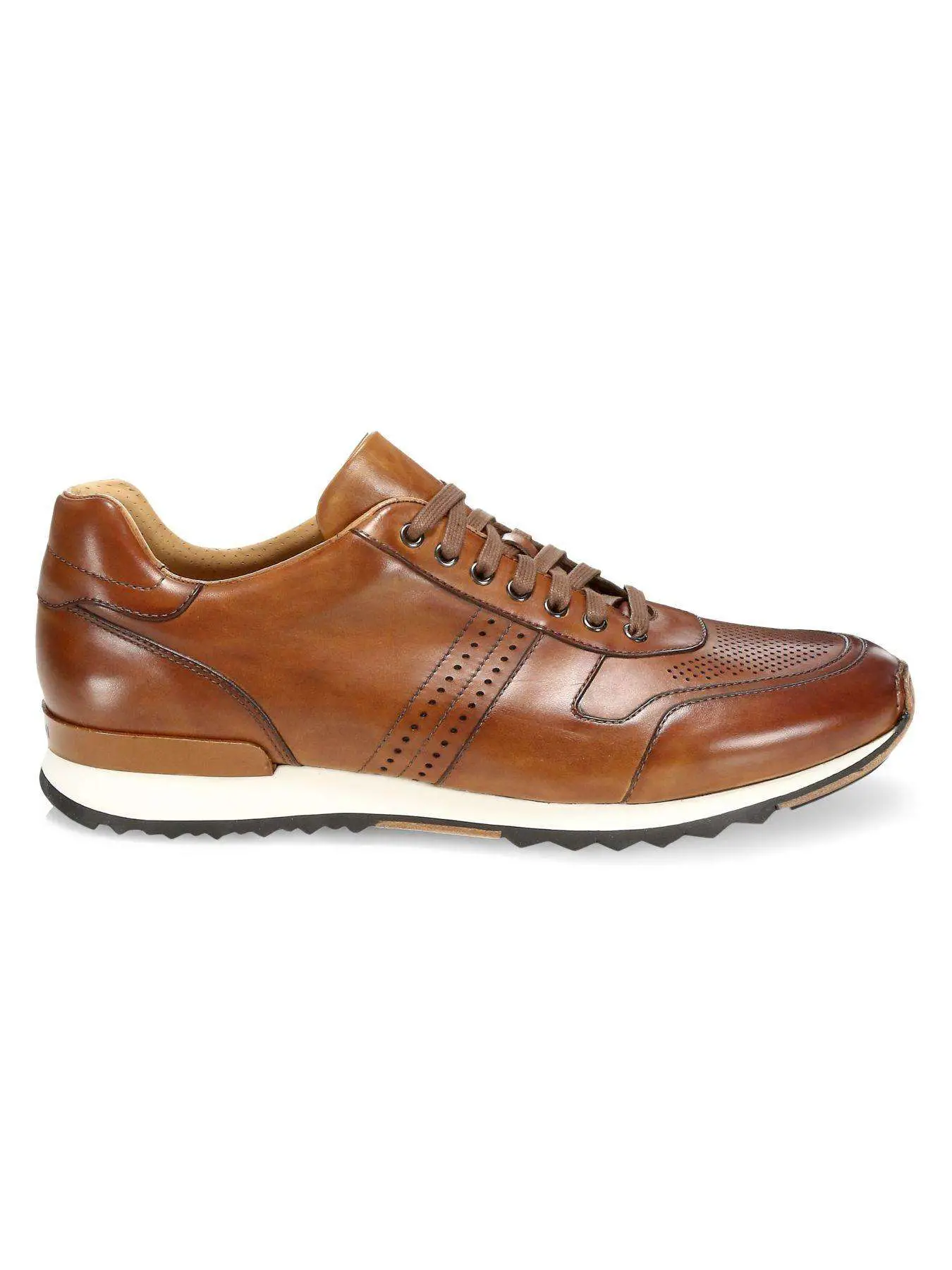 Saks Fifth Avenue Collection Leather Sneakers in Cognac ...