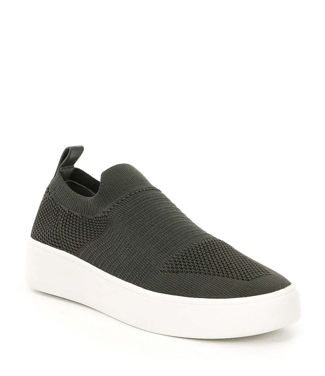 Steve Madden Beale Stretch Knit Sneakers in Olive (Green)