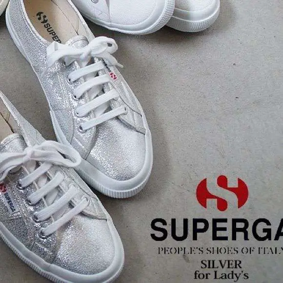 Superga silver shoes