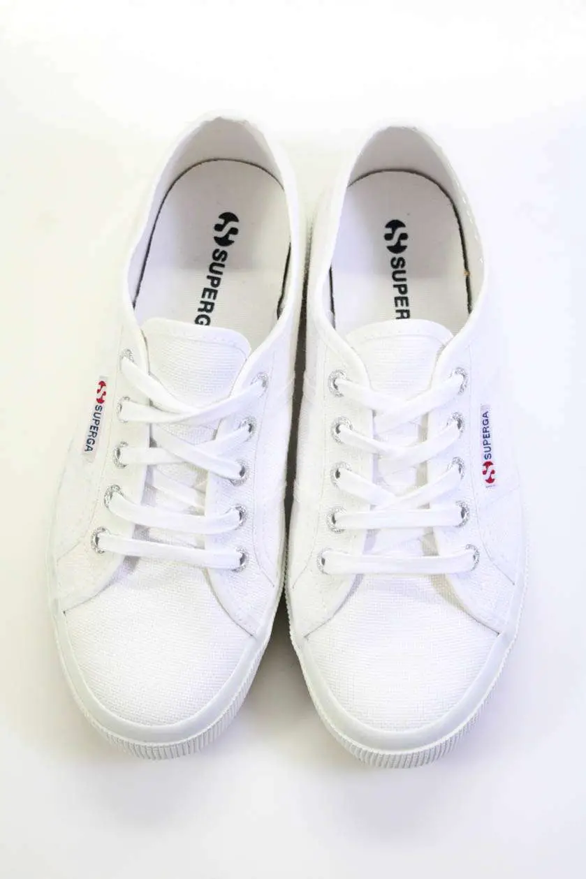Superga Womens Canvas Arch Support Tennis Shoes Sneakers White Size 38 ...