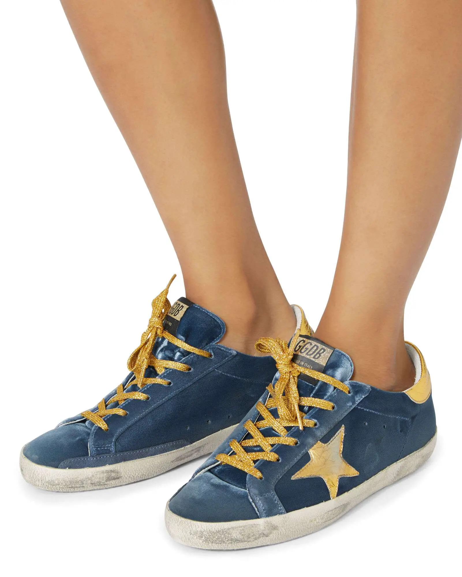 Superstar Blue Knit Gold Star Sneakers