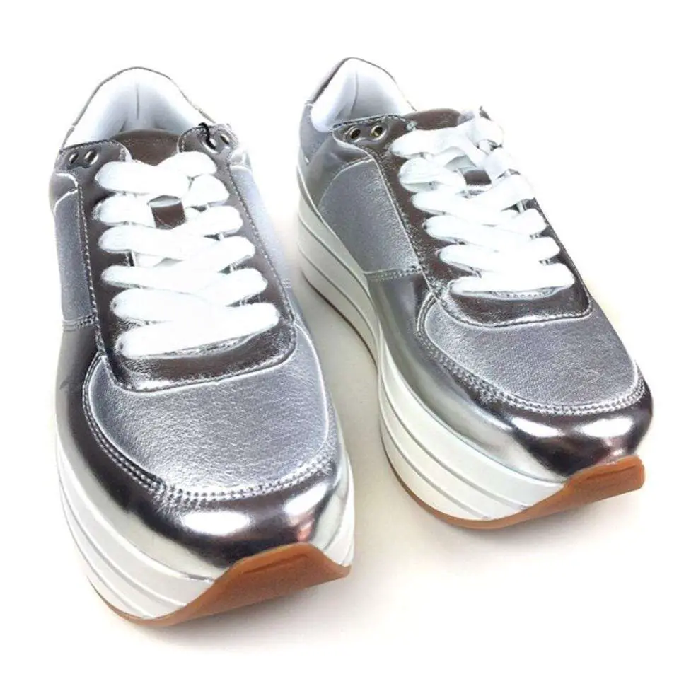 Zara Silver Platform Sneakers Size US 8 Regular (M, B ...